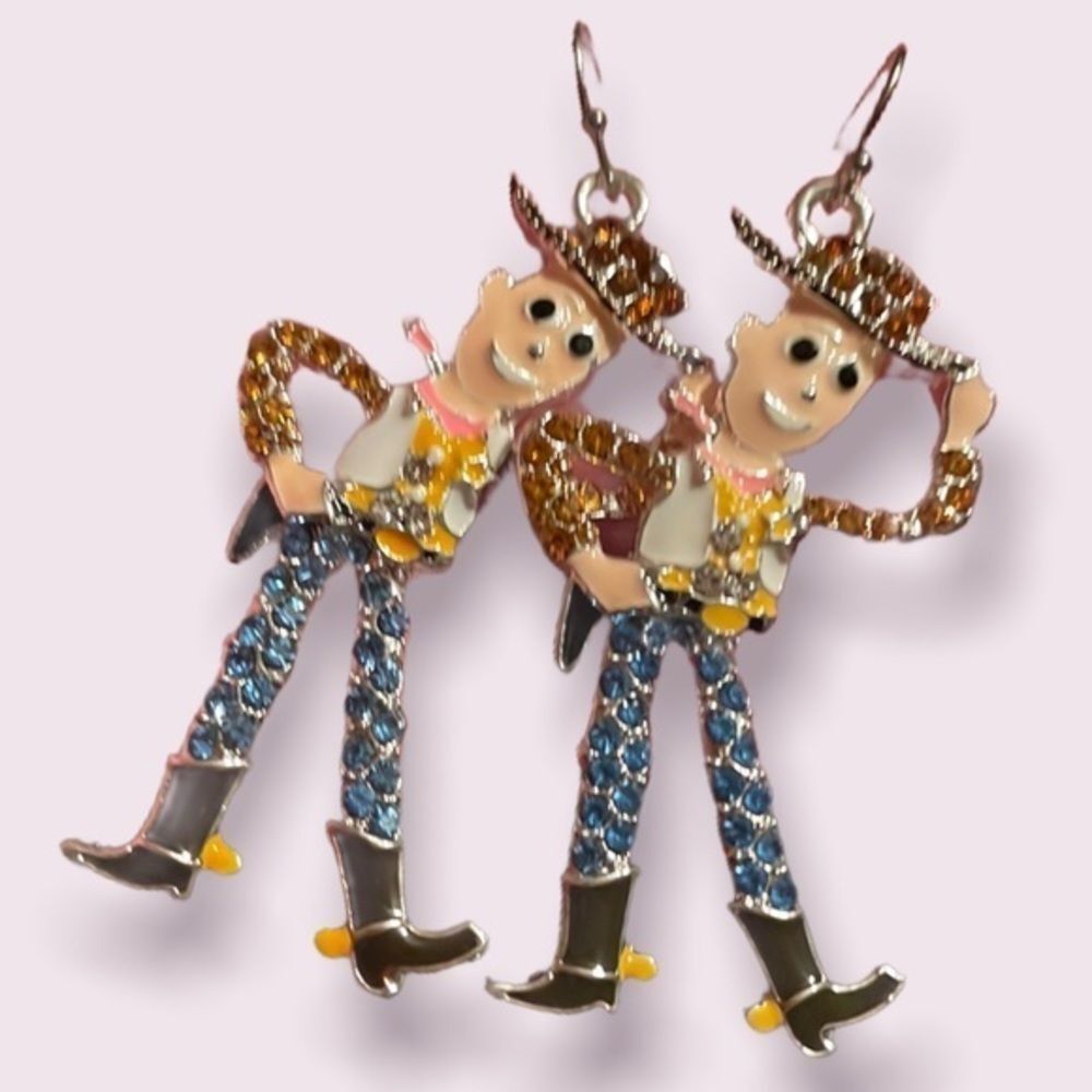 Woody toy story Pixar inspired rhinestone earrings​